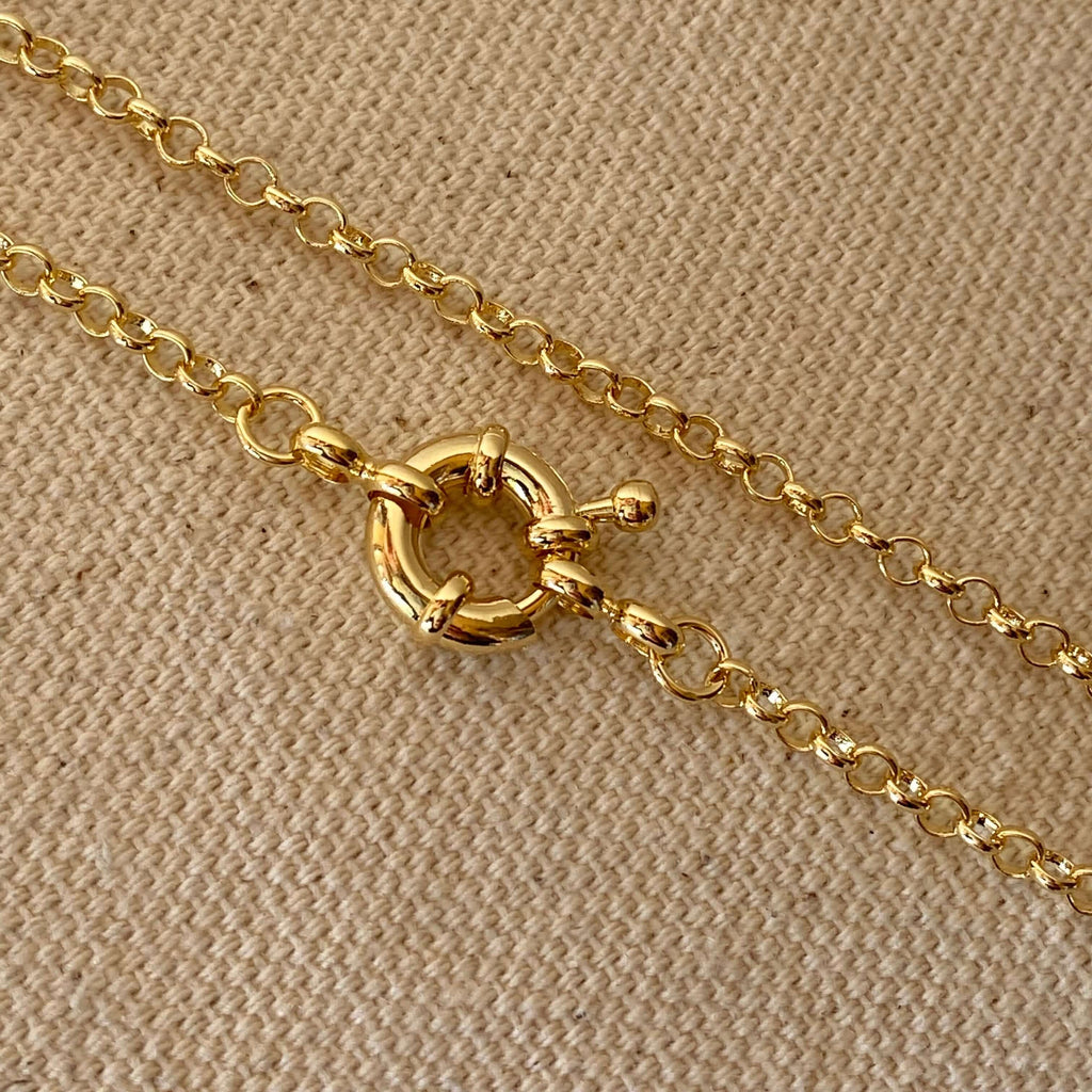 Mondsee 18k Gold Filled Front Clasp Rolo Chain Necklace | 18k Gold Filled Jewelry
