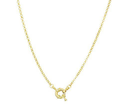 Mondsee 18k Gold Filled Front Clasp Rolo Chain Necklace | 18k Gold Filled Jewelry