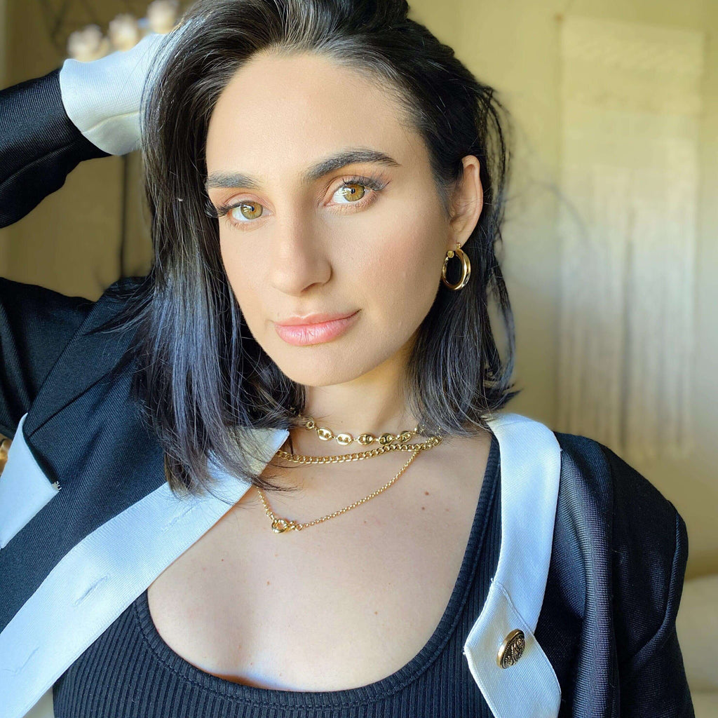 Mondsee 18k Gold Filled Front Clasp Rolo Chain Necklace | 18k Gold Filled Jewelry
