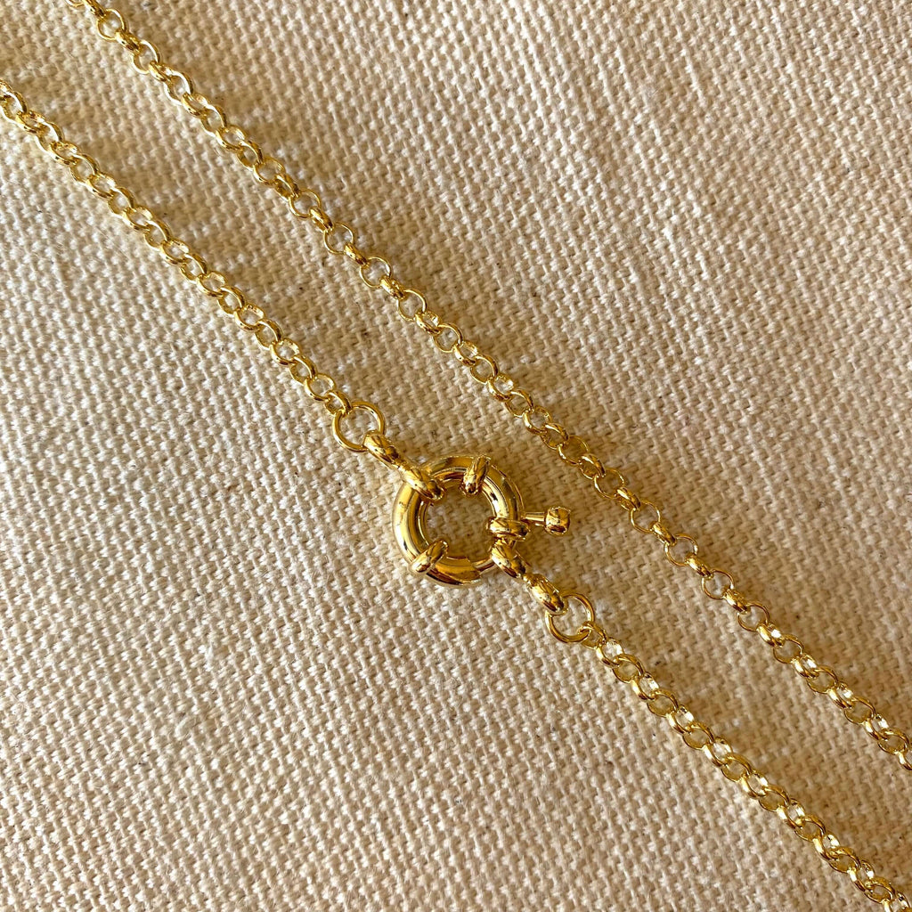 Mondsee 18k Gold Filled Front Clasp Rolo Chain Necklace | 18k Gold Filled Jewelry
