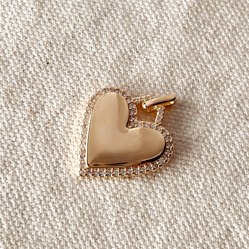 Mondsee 18k Gold Filled Heart Pendant With Cubic Zirconia Around | 18k Gold Filled Jewelry