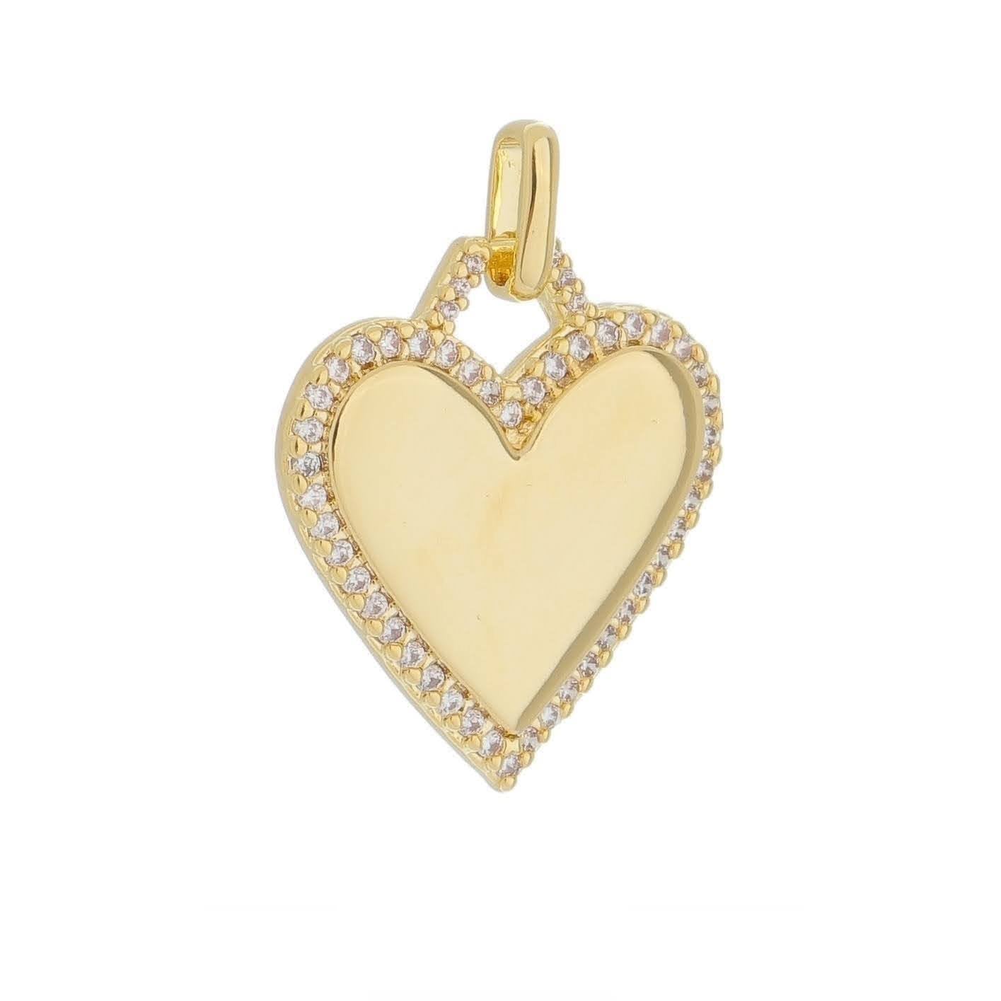 Mondsee 18k Gold Filled Heart Pendant With Cubic Zirconia Around | 18k Gold Filled Jewelry