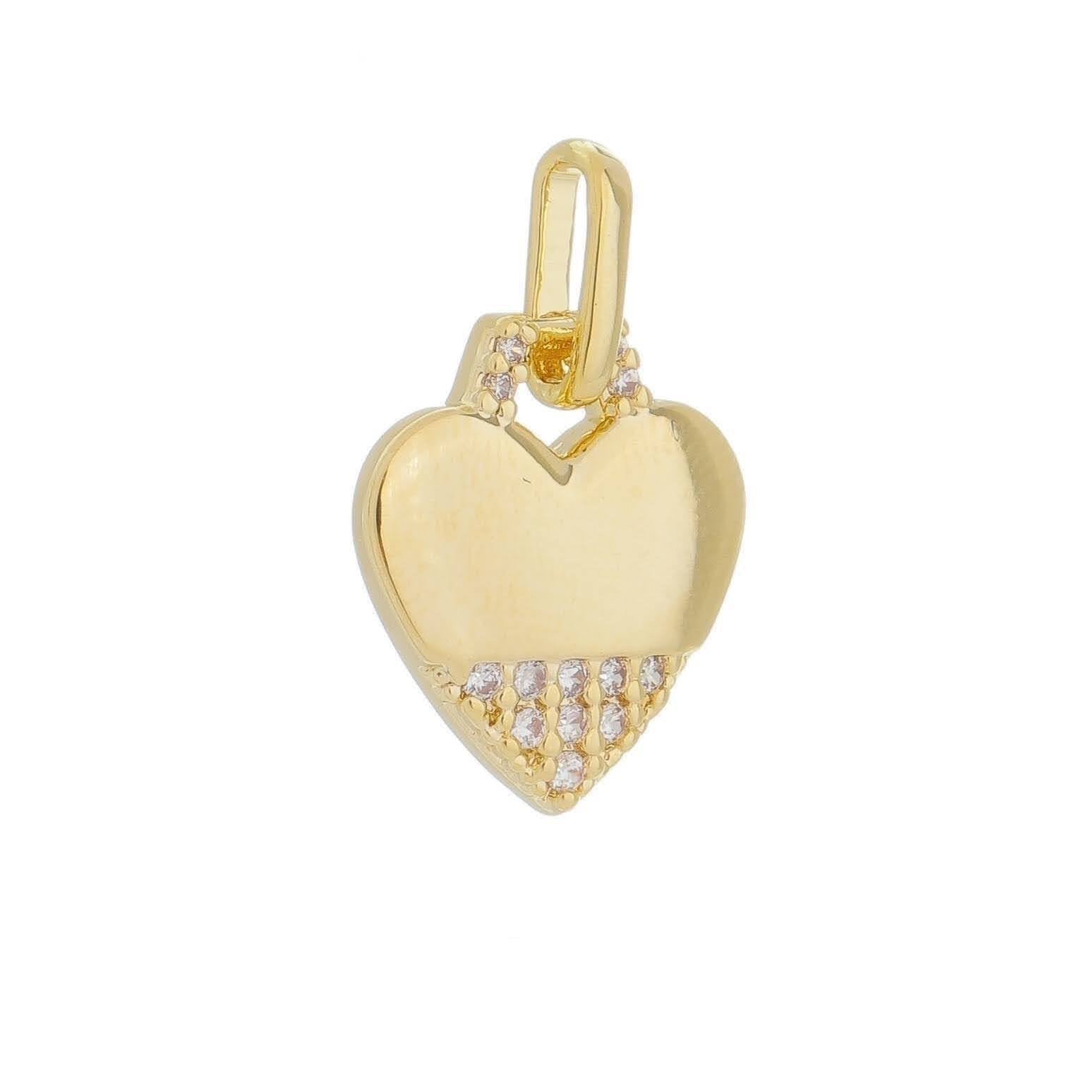 Mondsee 18k Gold Filled Heart Pendant With Cubic Zirconia Stones | 18k Gold Filled Jewelry