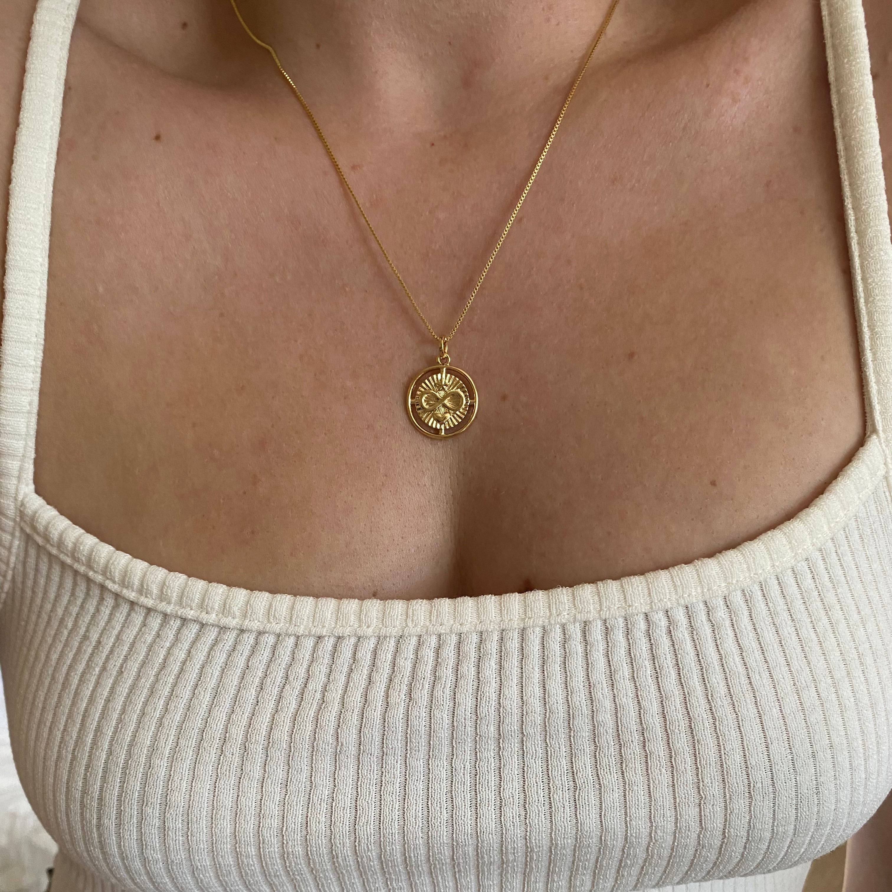 Mondsee 18k Gold Filled Heart Star Infinity Love Charm Spokes From Center to Edges Pendant | 18k Gold Filled Jewelry