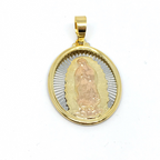 Mondsee 18k Gold Filled Hollowed Oval Lady of Guadalupe Pendant | 18k Gold Filled Jewelry
