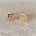 GoldFi 18k Gold Filled Hollowed Square Detailed Stud