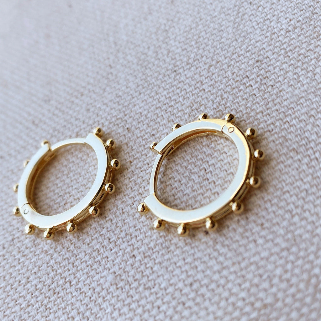 Mondsee 18k Gold Filled Hoop Earrings With Ball Around | 18k Gold Filled Jewelry
