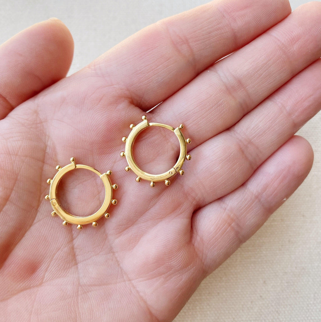 Mondsee 18k Gold Filled Hoop Earrings With Ball Around | 18k Gold Filled Jewelry