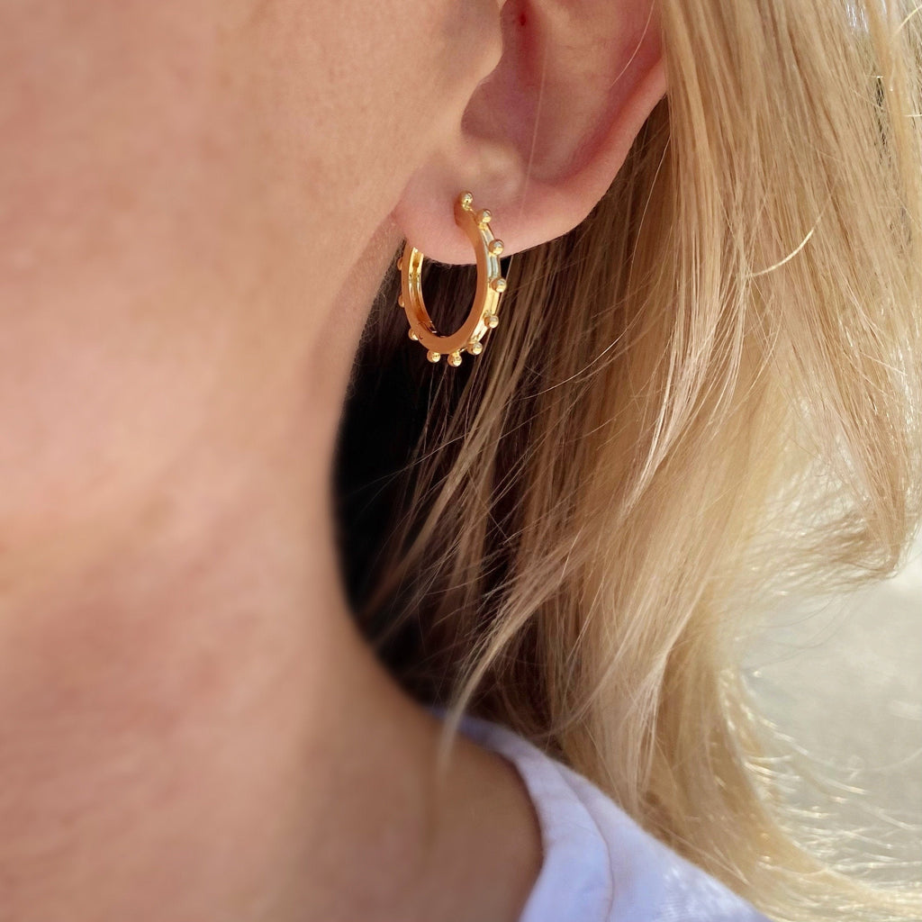 Mondsee 18k Gold Filled Hoop Earrings With Ball Around | 18k Gold Filled Jewelry