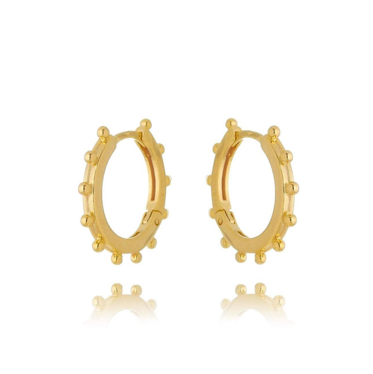 Mondsee 18k Gold Filled Hoop Earrings With Ball Around | 18k Gold Filled Jewelry