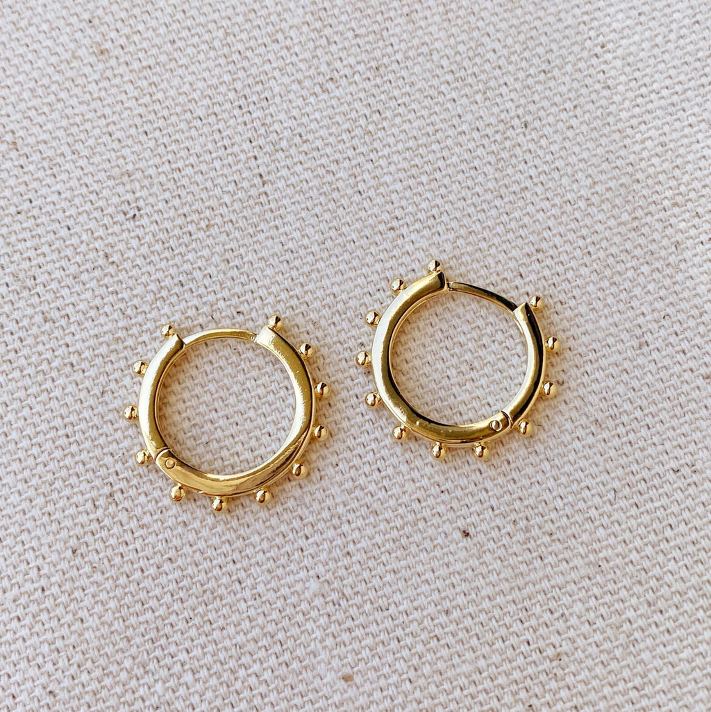Mondsee 18k Gold Filled Hoop Earrings With Ball Around | 18k Gold Filled Jewelry
