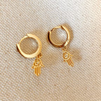 GoldFi 18k Gold Filled Hoop Earrings with Hamsa Amulet Charm