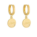 GoldFi 18k Gold Filled Hoop With Love Plaque Charm