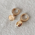GoldFi 18k Gold Filled Hoop With Love Plaque Charm