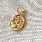 Mondsee 18k Gold Filled Infinity Charm Spokes From Center to Edges Pendant Solitaire Cubic Zirconia | 18k Gold Filled Jewelry