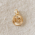 Mondsee 18k Gold Filled Infinity Charm Spokes From Center to Edges Pendant Solitaire Cubic Zirconia | 18k Gold Filled Jewelry