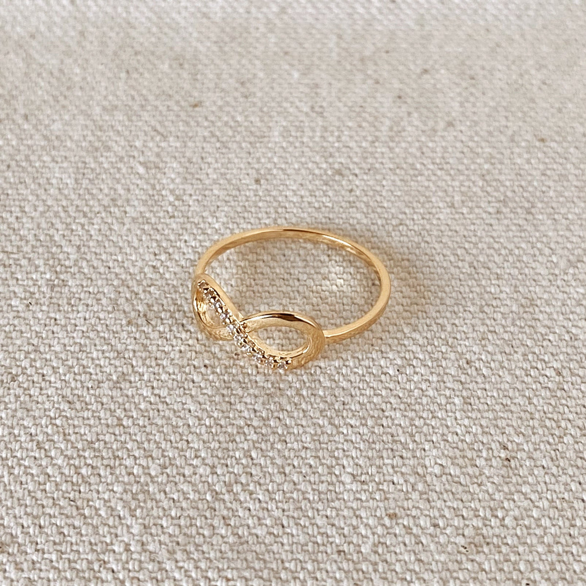 18k Gold Filled Infinity Dainty Ring, view 3