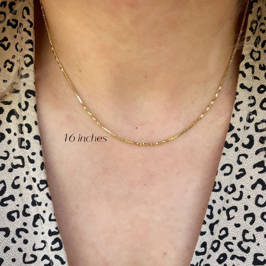 Mondsee 18k Gold Filled Twisted Box Chain 1.0mm | 18k Gold Filled Jewelry