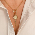 Mondsee 18k Gold Filled Key Pendant Featuring Swivel Medal Of St. Benedict | 18k Gold Filled Jewelry