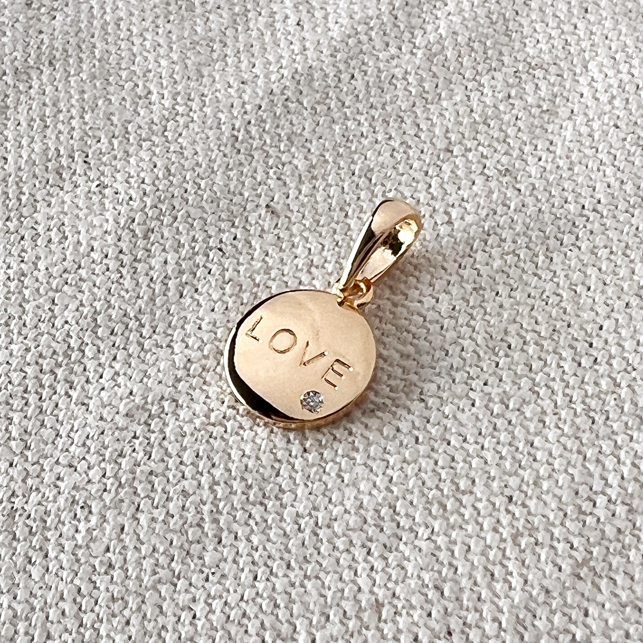 Mondsee 18k Gold Filled L.O.V.E. And Shiny Cubic Zirconia Detail Pendant | 18k Gold Filled Jewelry