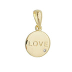 Mondsee 18k Gold Filled L.O.V.E. And Shiny Cubic Zirconia Detail Pendant | 18k Gold Filled Jewelry