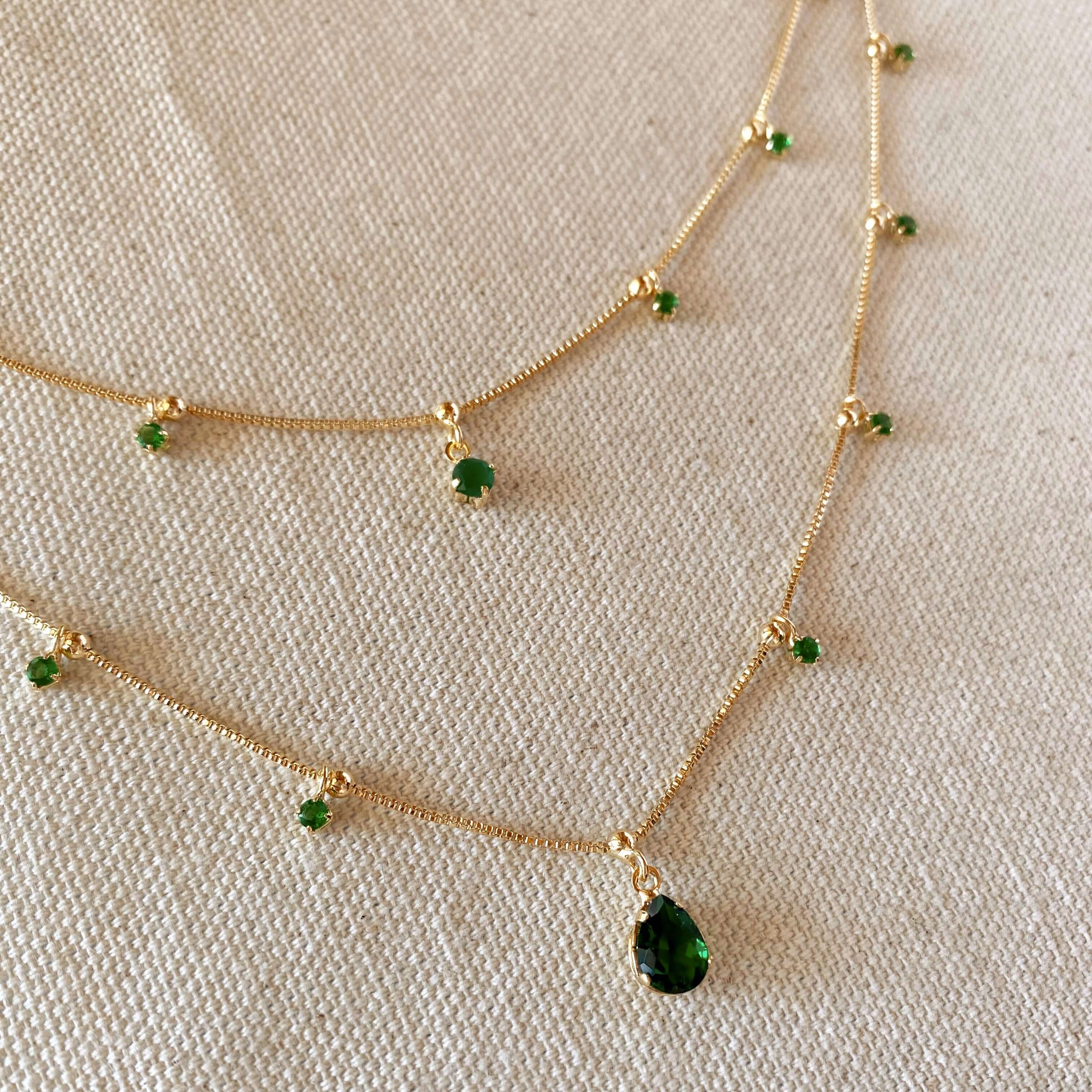 Mondsee 18k Gold Filled Layered Necklace Details In Cubic Zirconia Stones | 18k Gold Filled Jewelry