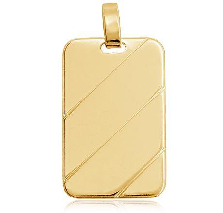 Mondsee 18k Gold Filled Luxury Tag Plate Rectangle Pendant Unisex | 18k Gold Filled Jewelry
