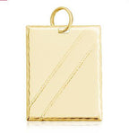 Mondsee 18k Gold Filled Luxury Tag Plate Rectangle Pendant Diamond Cut Frame | 18k Gold Filled Jewelry