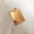 Mondsee 18k Gold Filled Luxury Tag Plate Rectangle Pendant Diamond Cut Frame | 18k Gold Filled Jewelry