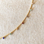 Mondsee 18k Gold Filled Micro Cubic Zirconia Colored Stones Necklace | 18k Gold Filled Jewelry
