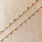 Mondsee 18k Gold Filled Micro Cubic Zirconia Colored Stones Necklace | 18k Gold Filled Jewelry