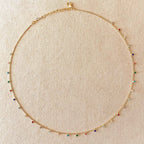 Mondsee 18k Gold Filled Micro Cubic Zirconia Colored Stones Necklace | 18k Gold Filled Jewelry