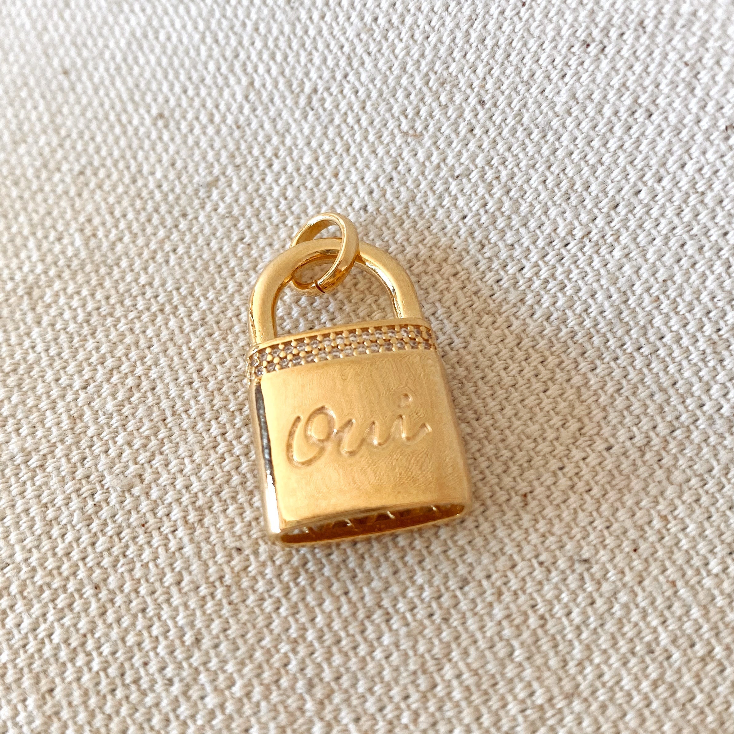 Mondsee 18k Gold Filled Oui Love Lock Pendant | 18k Gold Filled Jewelry