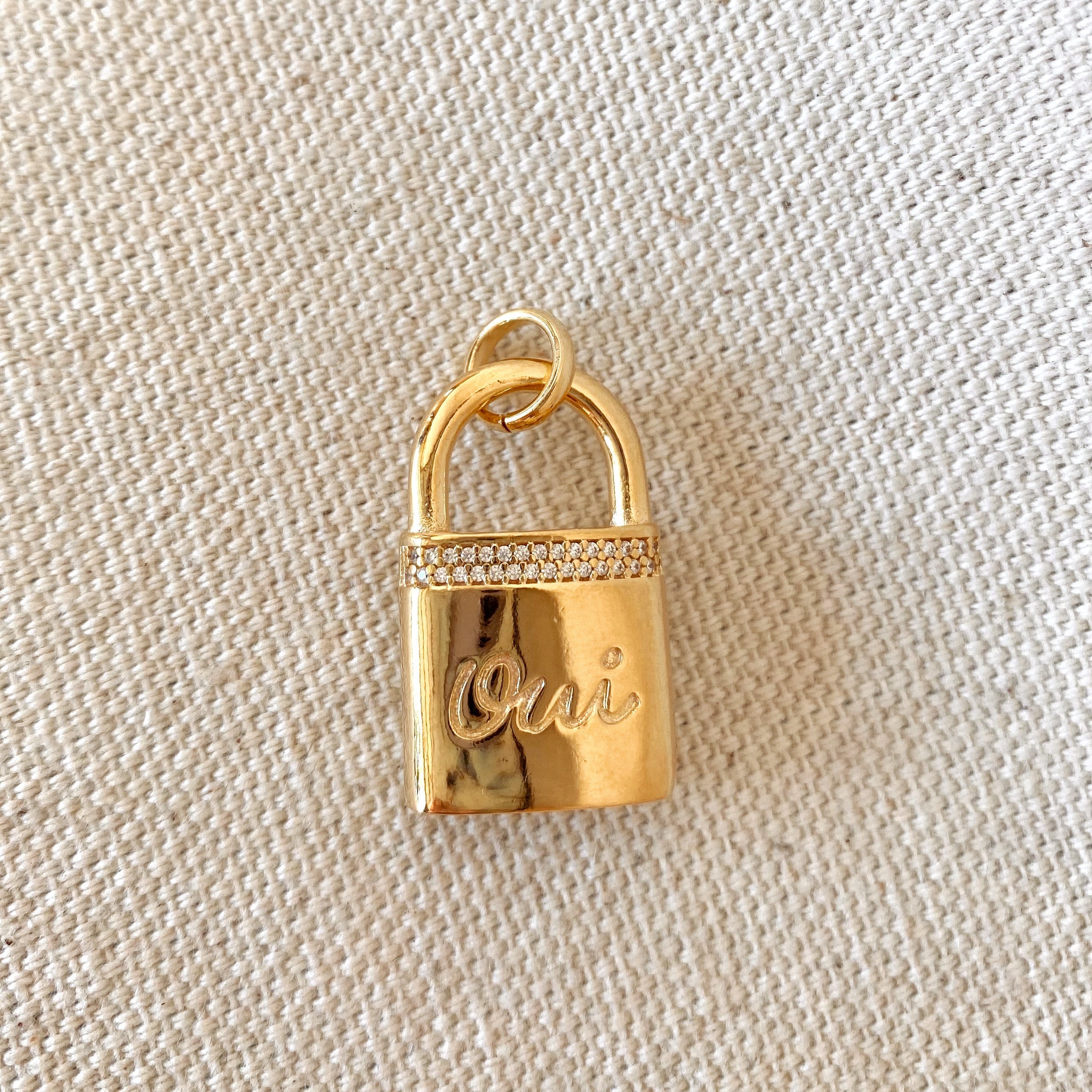 Mondsee 18k Gold Filled Oui Love Lock Pendant | 18k Gold Filled Jewelry