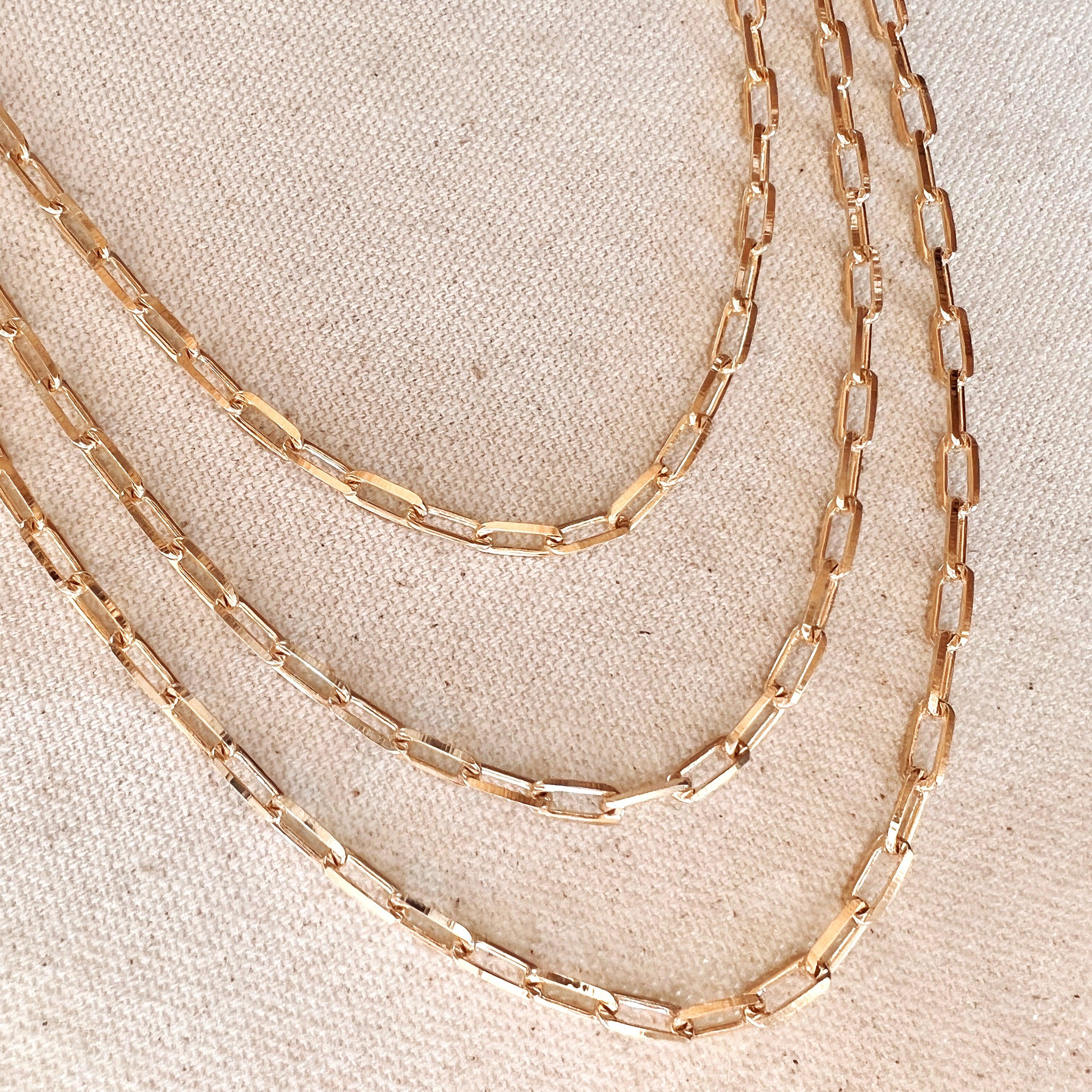 Mondsee 18k Gold Filled Paperclip Link Chain | 18k Gold Filled Jewelry