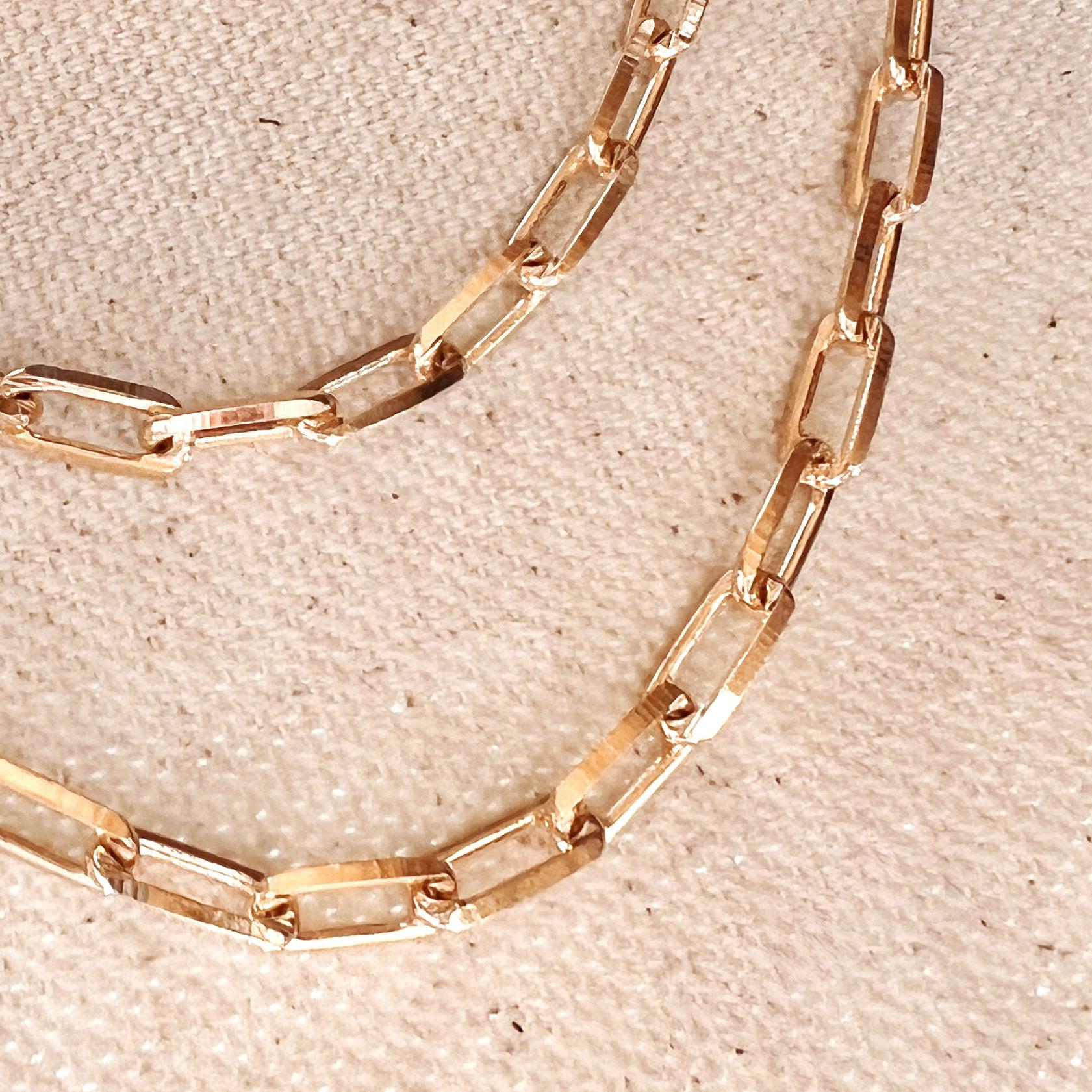 Mondsee 18k Gold Filled Paperclip Link Chain | 18k Gold Filled Jewelry