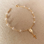 GoldFi 18k Gold Filled Pearl Rosary Bracelet