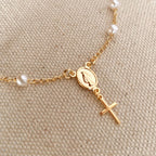 GoldFi 18k Gold Filled Pearl Rosary Bracelet