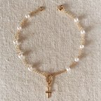 GoldFi 18k Gold Filled Pearl Rosary Bracelet
