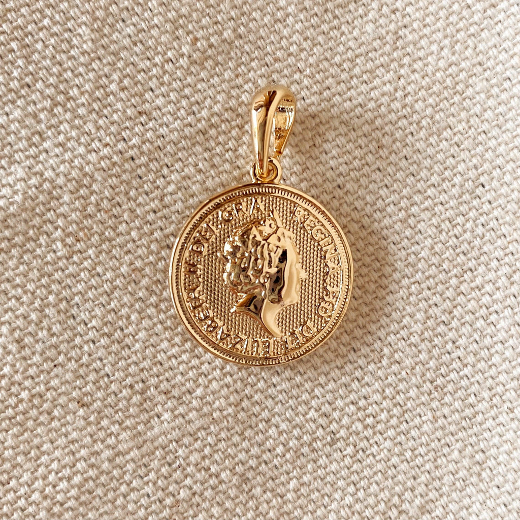 Mondsee 18k Gold Filled Queen Elizabeth Coin Pendant | 18k Gold Filled Jewelry