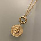 Mondsee 18k Gold Filled Queen Elizabeth Coin Pendant | 18k Gold Filled Jewelry