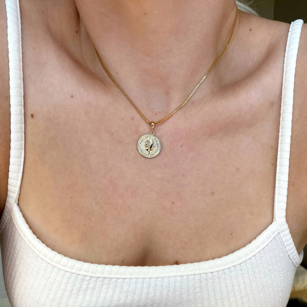 Mondsee 18k Gold Filled Queen Elizabeth Coin Pendant | 18k Gold Filled Jewelry