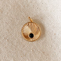 GoldFi 18k Gold Filled Radial Arrangement Plate Pendant With Detail Color Cubic Zircon Stone