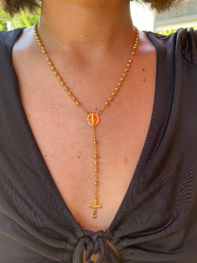 Mondsee 18k Gold Filled 4.5mm Rosary Necklace | 18k Gold Filled Jewelry