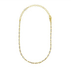 GoldFi 18k Gold Filled Sideways Clear Cubic Zircon Baguette Choker