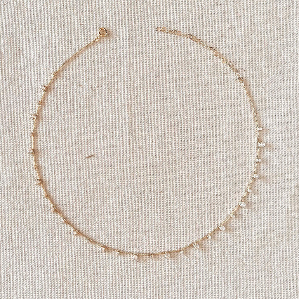 Mondsee 18k Gold Filled Sparkly Choker Necklace | 18k Gold Filled Jewelry