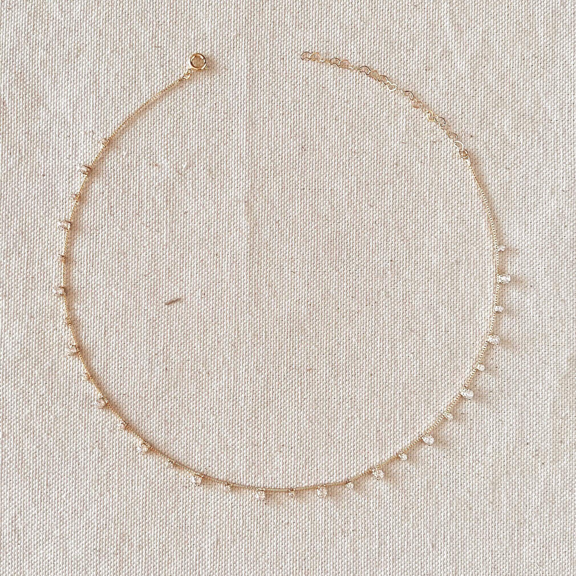 Mondsee 18k Gold Filled Sparkly Choker Necklace | 18k Gold Filled Jewelry