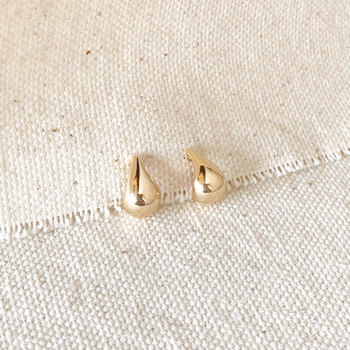 18k Gold Filled 10mm Teardrop Stud Earrings by Mondsee Jewelry