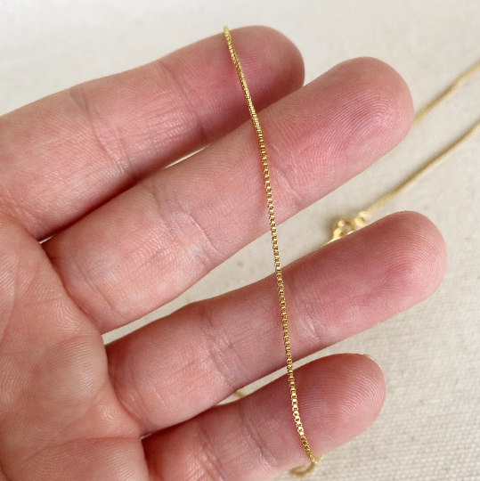 Mondsee 18k Gold Filled Thin Box Chain 0.85mm | 18k Gold Filled Jewelry