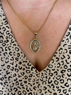 GoldFi 18k Gold Filled Tricolor Lady of Guadalupe Pendant In Gold, Rhodium and Rose Gold For Wholesale Jewelry Making Supplies